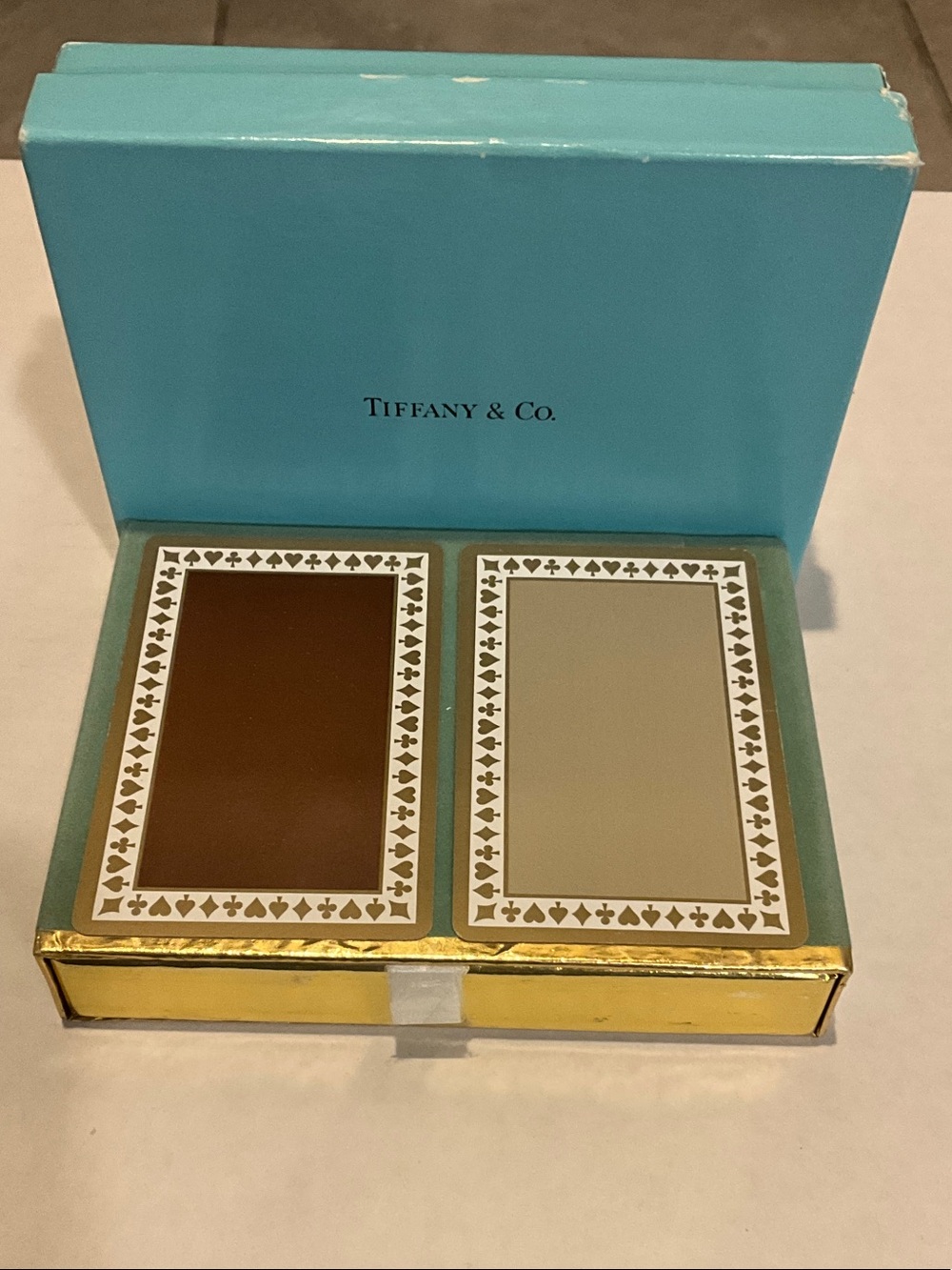 Tiffany & Co. Playing Card Set with Beige and Brown Inlays - Picture 2 of 3